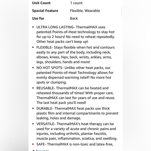 Heat Pack Reusable 2 Hour Hot Therapy Neck Back &‎ More Makers of CryoMAX NEW - Picture 6 of 12